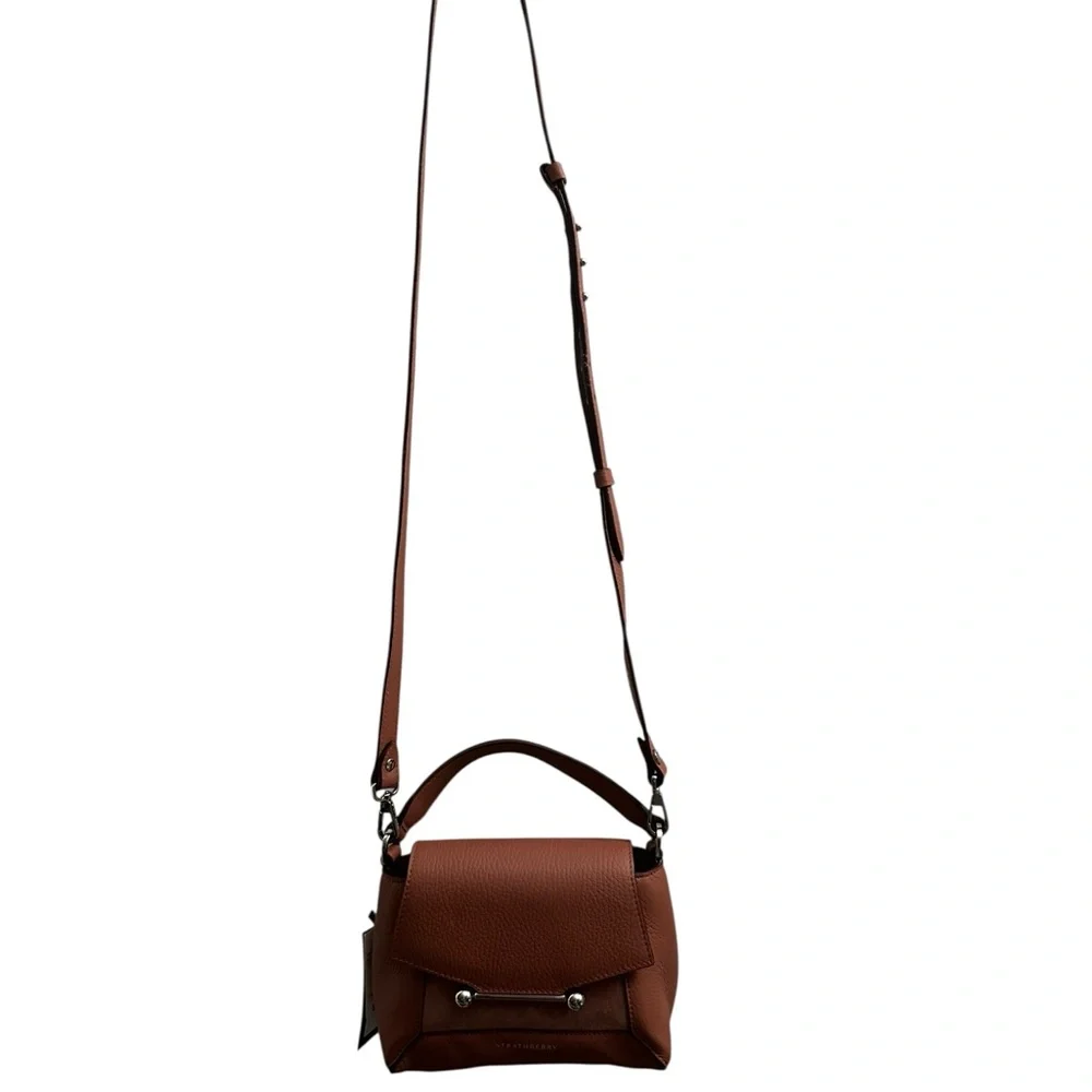 Strathberry Mosaic Nano Suede in Grain Sienna/Dusty Pink NWT MSRP $555 - Picture 8 of 15